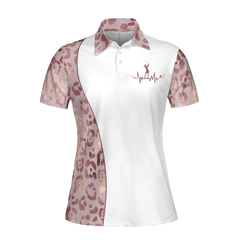 Coffee Love Golf Leopard Pattern Short Sleeve Women Polo Shirt - Hyperfavor