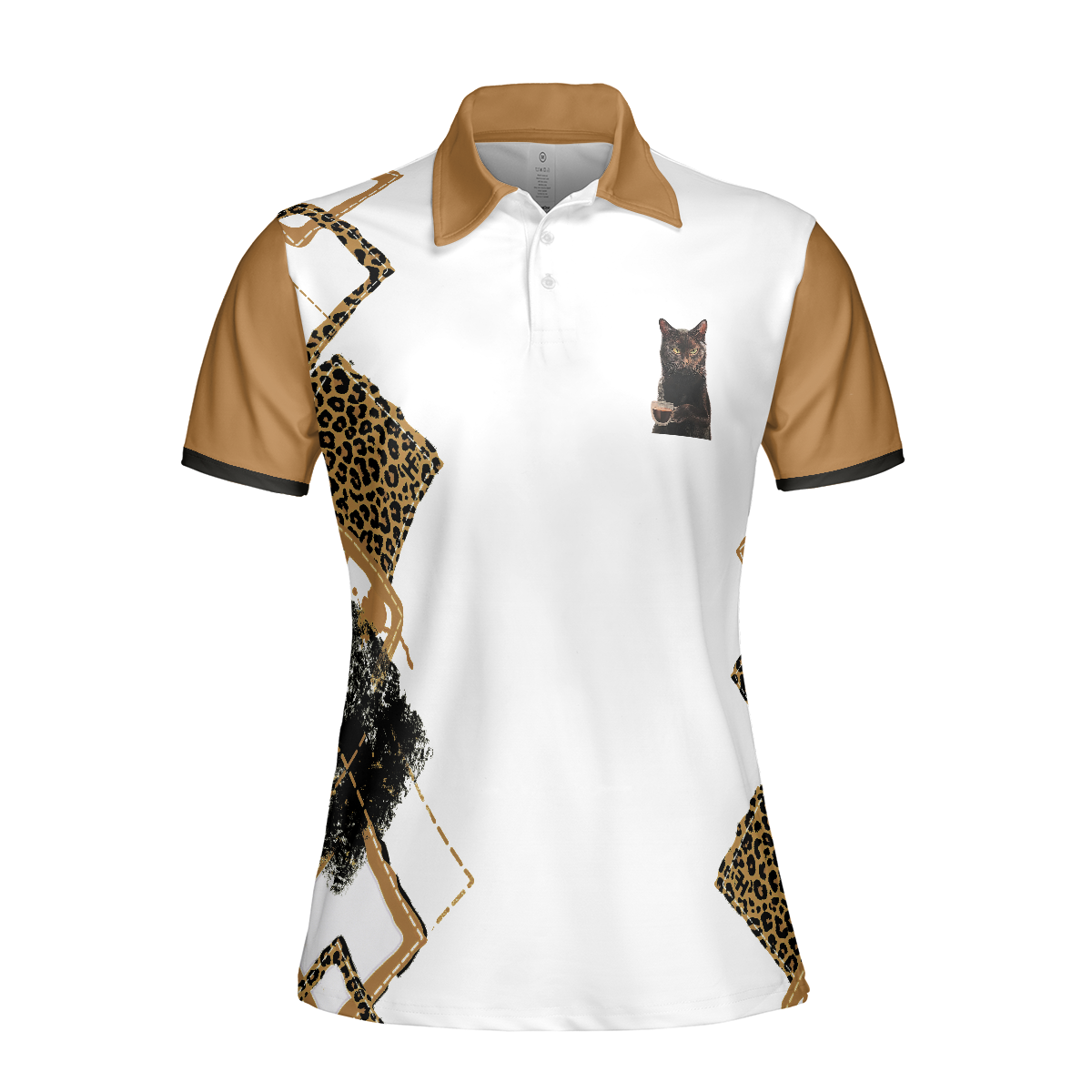 Shh My Coffee And I Are Having A Moment I Will Deal With You Later Short Sleeve Women Polo Shirt, Leopard Shirt - Hyperfavor