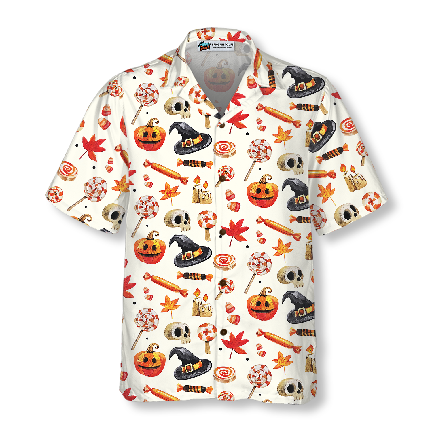 Halloween Art Print Hawaiian Shirt - Hyperfavor