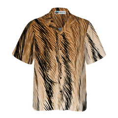 Tiger Fur Strip Pattern Hawaiian Shirt - Hyperfavor