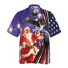 Hyperfavor Christmas Hawaiian Shirts, Santa With Eagle Shirt Short Sleeve, Christmas Shirt Idea Gift For Men And Women - Hyperfavor