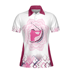 Leopard Mandala Pattern Thinning Layout Pink Girl Golf Short Sleeve Women Polo Shirt, Best Golf Shirt For Ladies - Hyperfavor