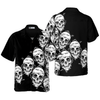 Skull In Barbed Wire Gothic Hawaiian Shirt, Black Skull Goth Hawaiian Shirt - Hyperfavor
