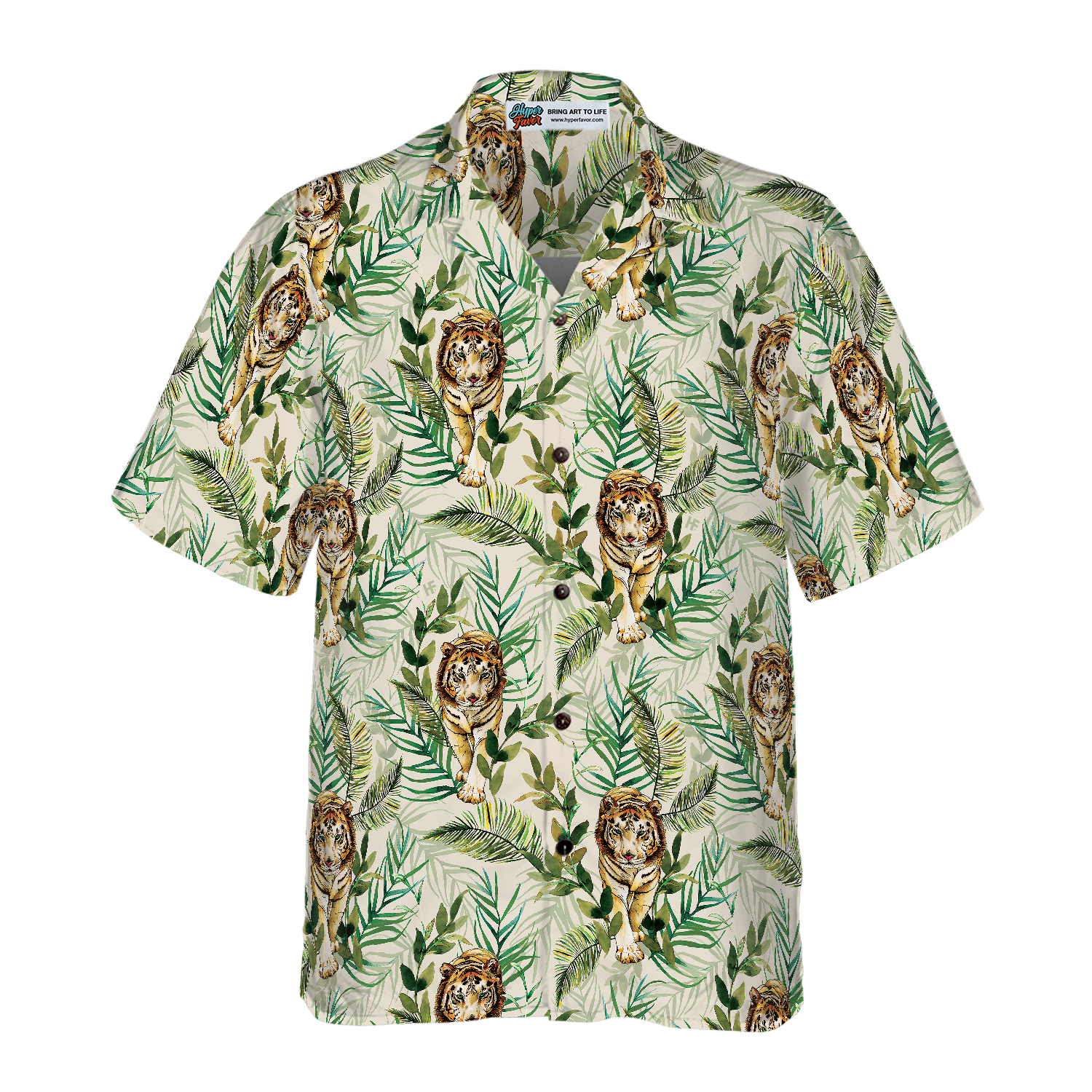 Tropical Jungle Tiger Shirt For Men Hawaiian Shirt - Hyperfavor