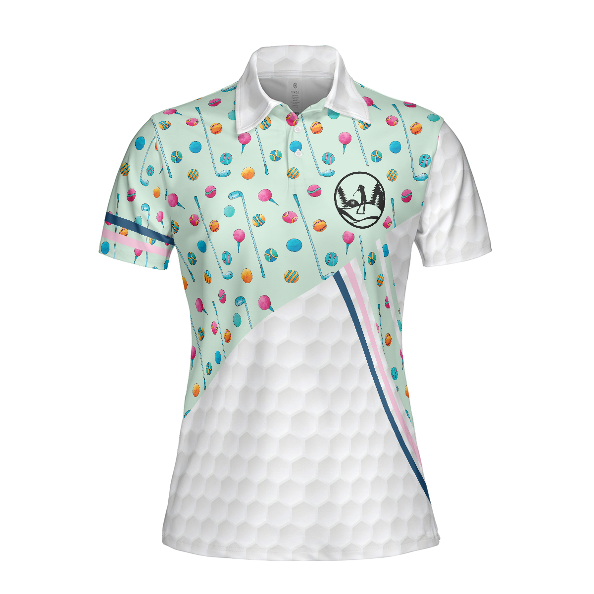 Elegant Golf Girl In Light Green Golf Short Sleeve Women Polo Shirt, Colorful Golf Shirt For Ladies - Hyperfavor