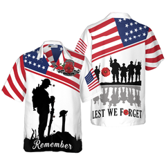 Lest We Forget Veteran Shirt Hawaiian Shirt - Hyperfavor