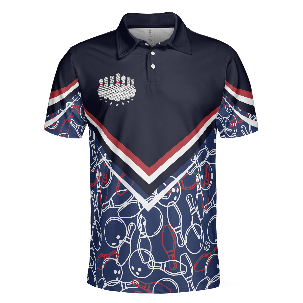 Bill Martin Tire Bowling Seamless Pattern Polo Shirt - Hyperfavor