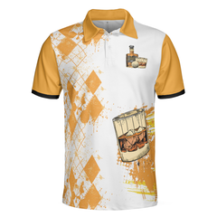 Golfing And Drinking Solve My Problems Polo Shirt, Argyle Pattern Whisky Polo Shirt, Wine Golf Shirt For Men - Hyperfavor