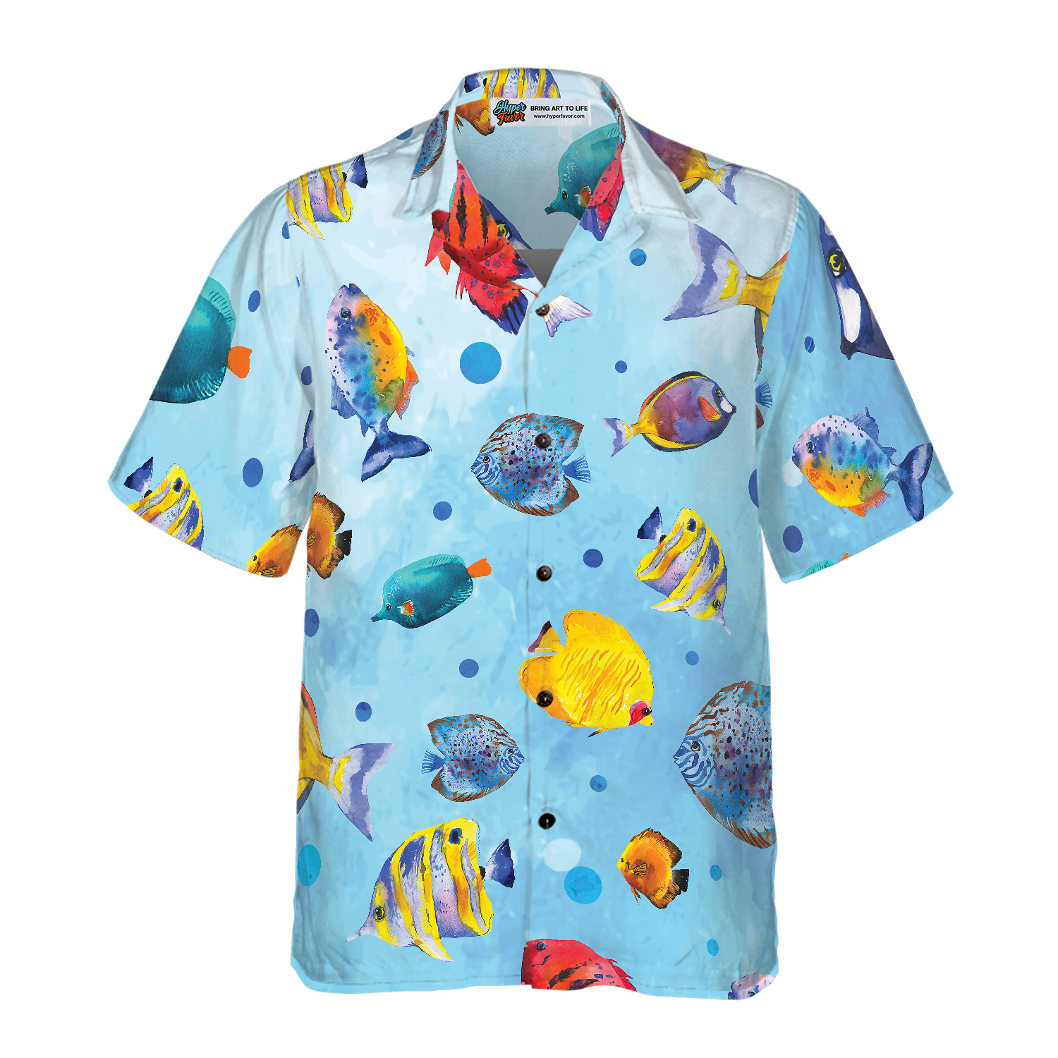 Fish Water Color Pattern v2 Hawaiian Shirt - Hyperfavor