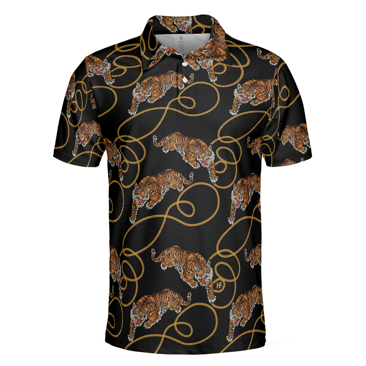 Tiger Line Polo Shirt, Cool Tiger Polo Shirt For Men, Tiger Shirt