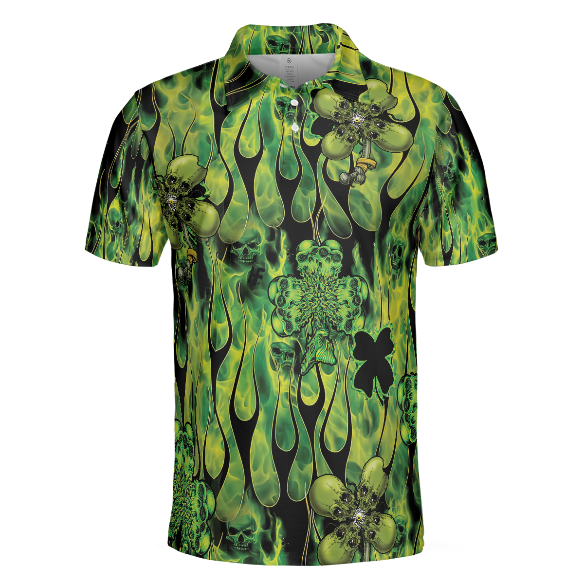 Irish Skull Saint Patricks Polo Shirt, Green Skull St Patrick Day Polo Shirt, Best Gift Idea For Irish Friends - Hyperfavor