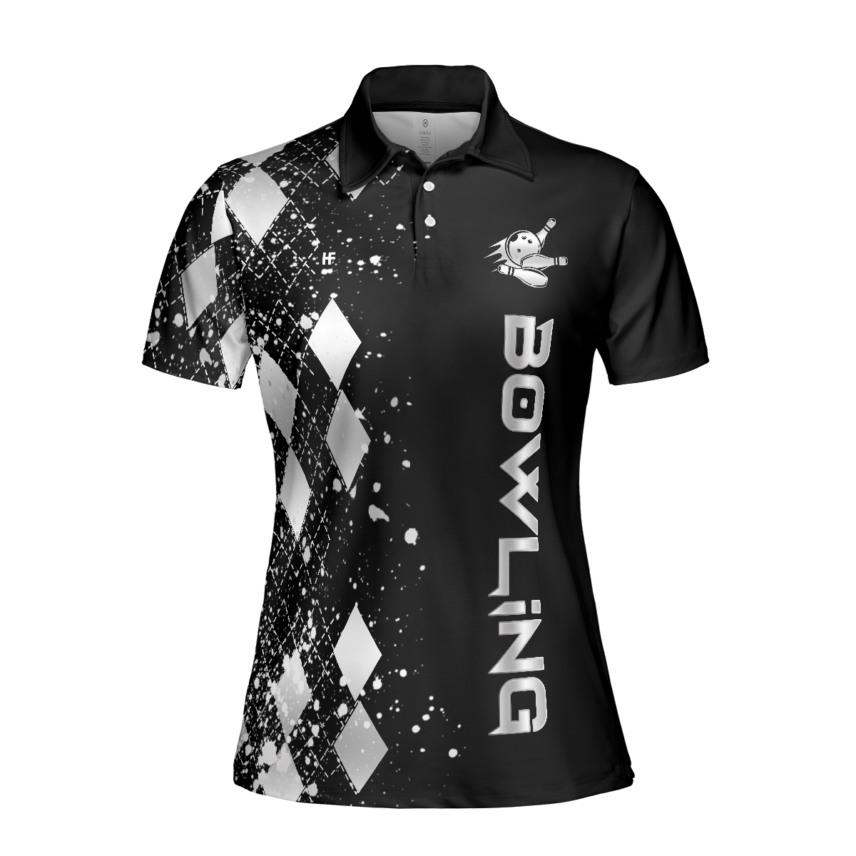 Silver Bowling Short Sleeve Women Polo Shirt, Female Bowling Polo Shirt, Bowling Gift For Female Players - Hyperfavor