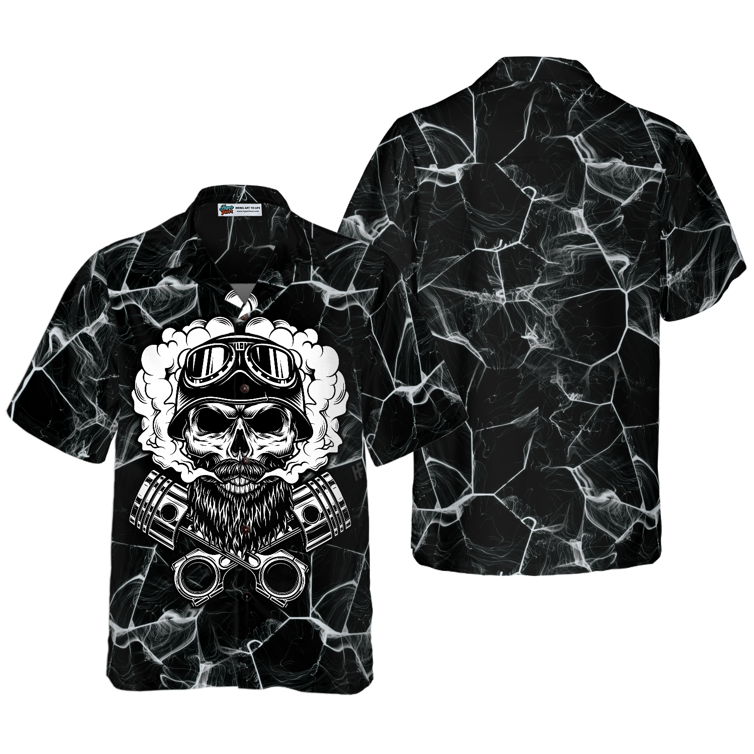 Skull Biker Motocycle Hawaiian Shirt, Motorcycle Shirts For Men And Women - Hyperfavor