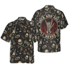Rock N Roll Will Never Die Hawaiian Shirt, Electric Guitar Skull And Crossbones Hawaiian Shirt - Hyperfavor