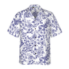 Blue Floral Pizza Pattern Shirt Hawaiian Shirt - Hyperfavor