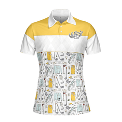 Golf Life In Yellow Short Sleeve Women Polo Shirt - Hyperfavor