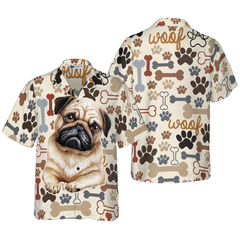 Retro Pug Shirt For Men Hawaiian Shirt - Hyperfavor