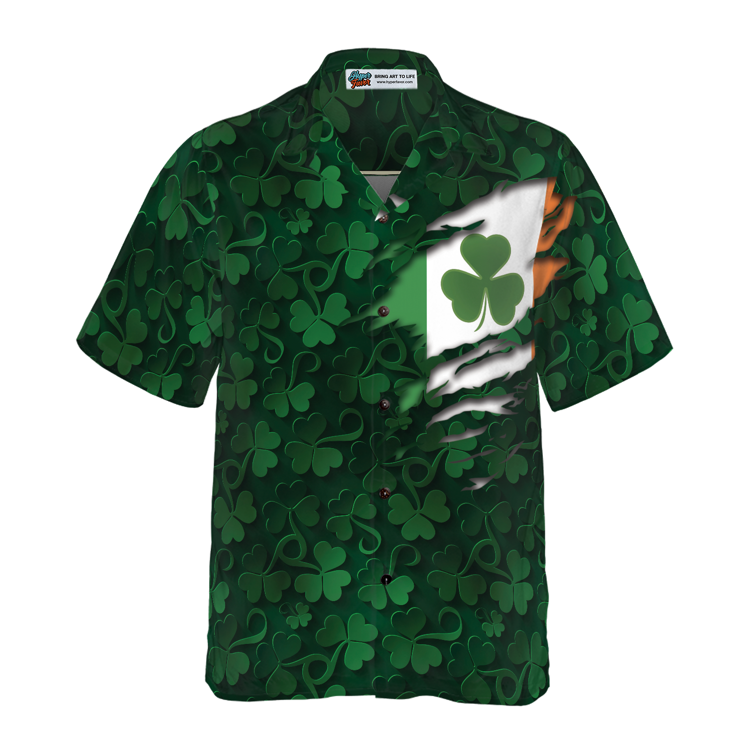 Erin Go Bragh Shamrock Flag Ireland Proud Hawaiian Shirt - Hyperfavor