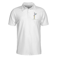 Things My Dad Love Golfing And Bourbon Whiskey Golf Polo Shirt, White Drinking Golfer Polo Shirt For Men - Hyperfavor