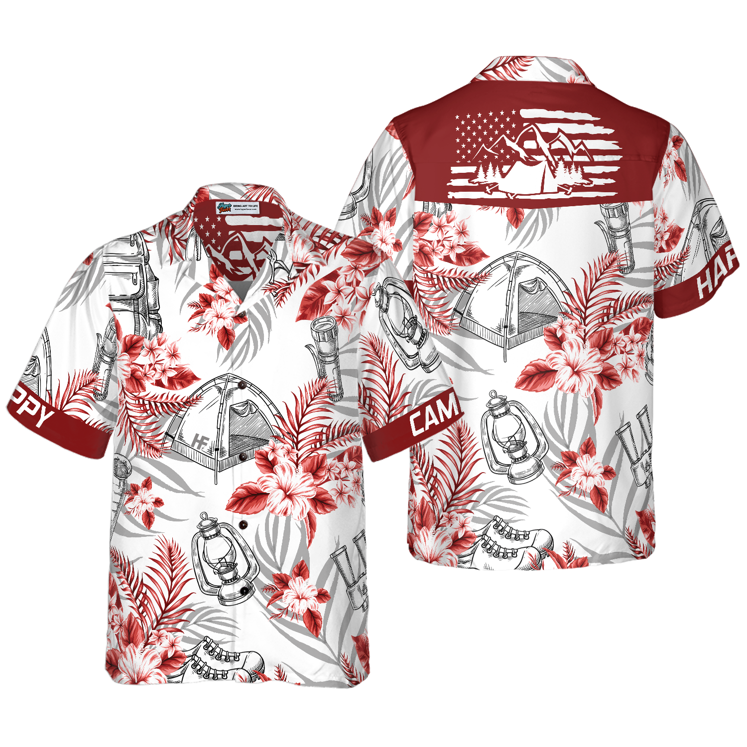 Happy Camper Hawaiian Shirt - Hyperfavor