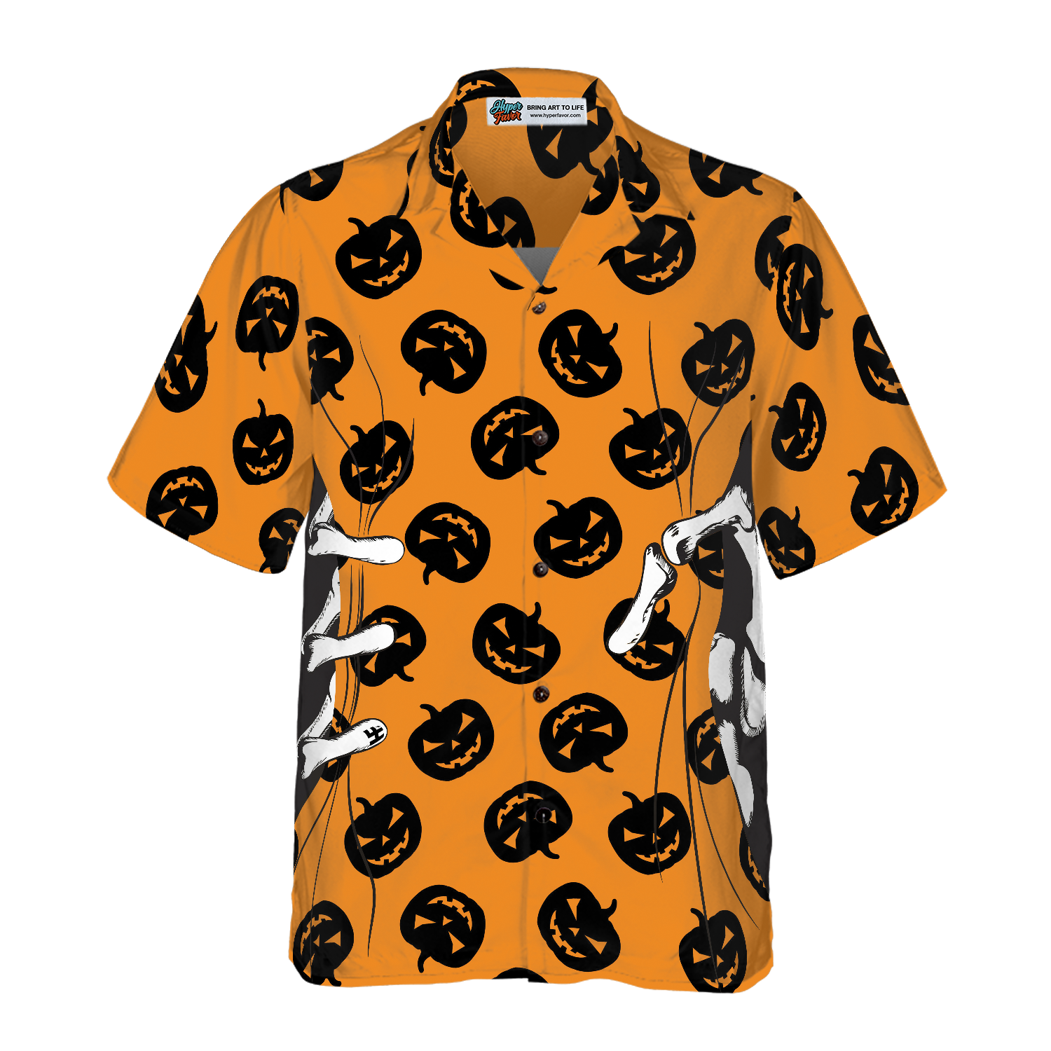 Halloween Skeleton Hand Hawaiian Shirt - Hyperfavor