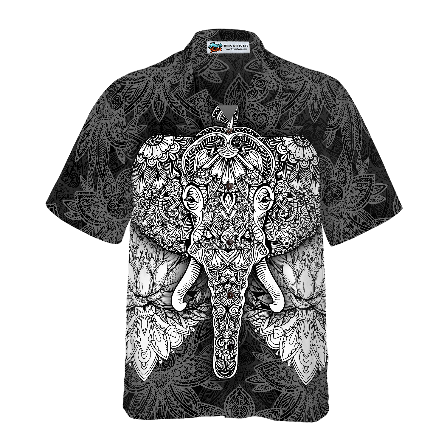 Mandala Elephant Hawaiian Shirt - Hyperfavor