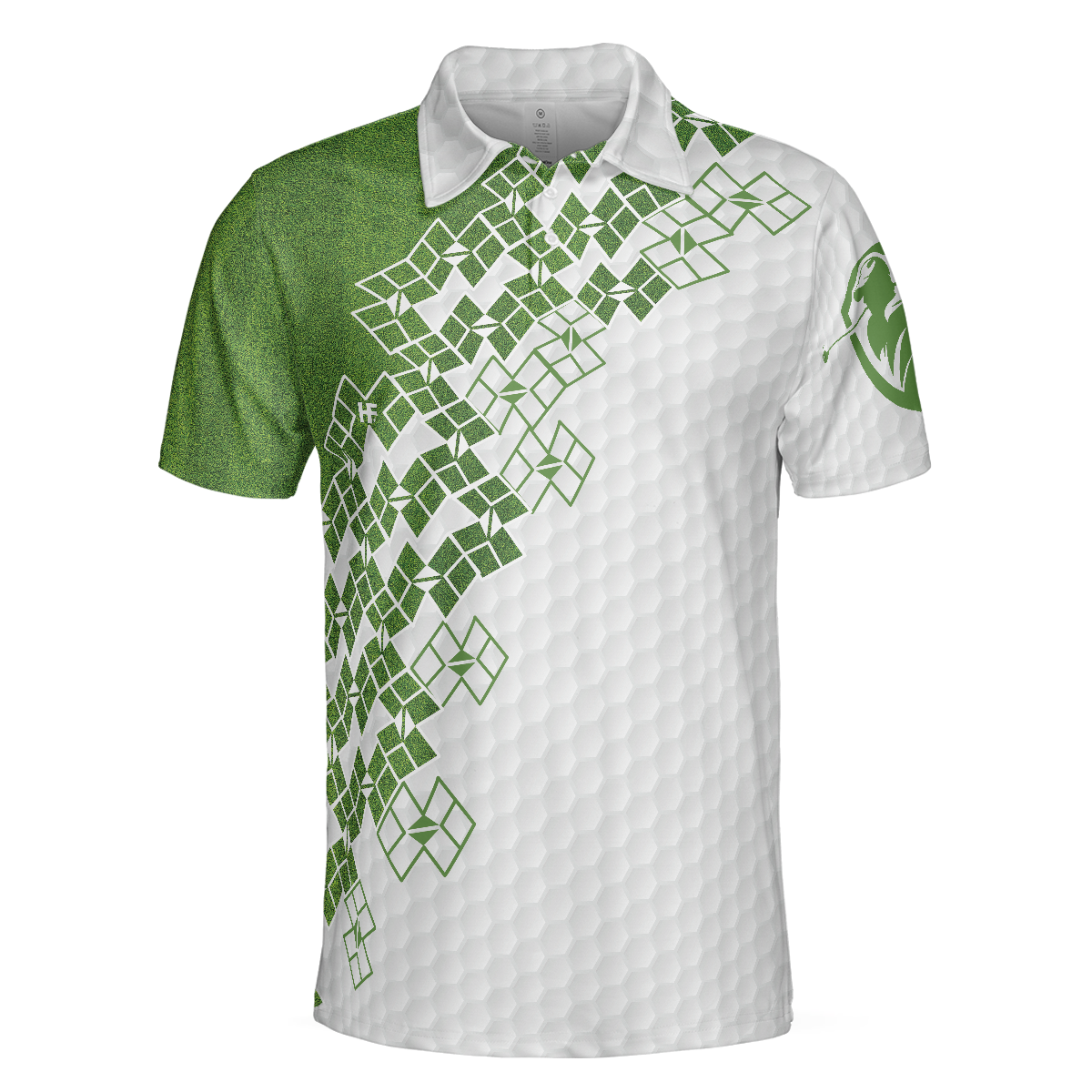 Elegant Golf In Green Golf Polo Shirt, White And Green Golf Shirt
