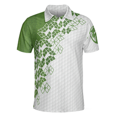 Elegant Golf In Green Golf Polo Shirt, White And Green Golf Shirt For Men, Unique Gift For Golfers - Hyperfavor