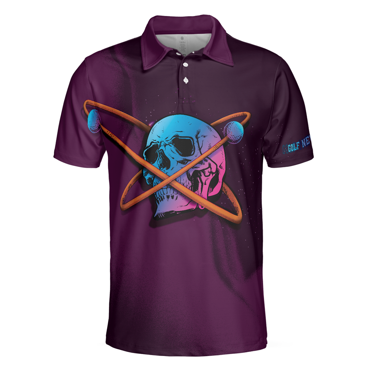 Golf Never Die Artistic Skull Polo Shirt, Golf Shirt For Men, Gift For Golfers - Hyperfavor