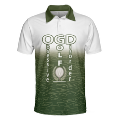 Obsessed With Golf Polo Shirt, White And Green Golf Shirt For Men, Cool Gift For Golfers - Hyperfavor