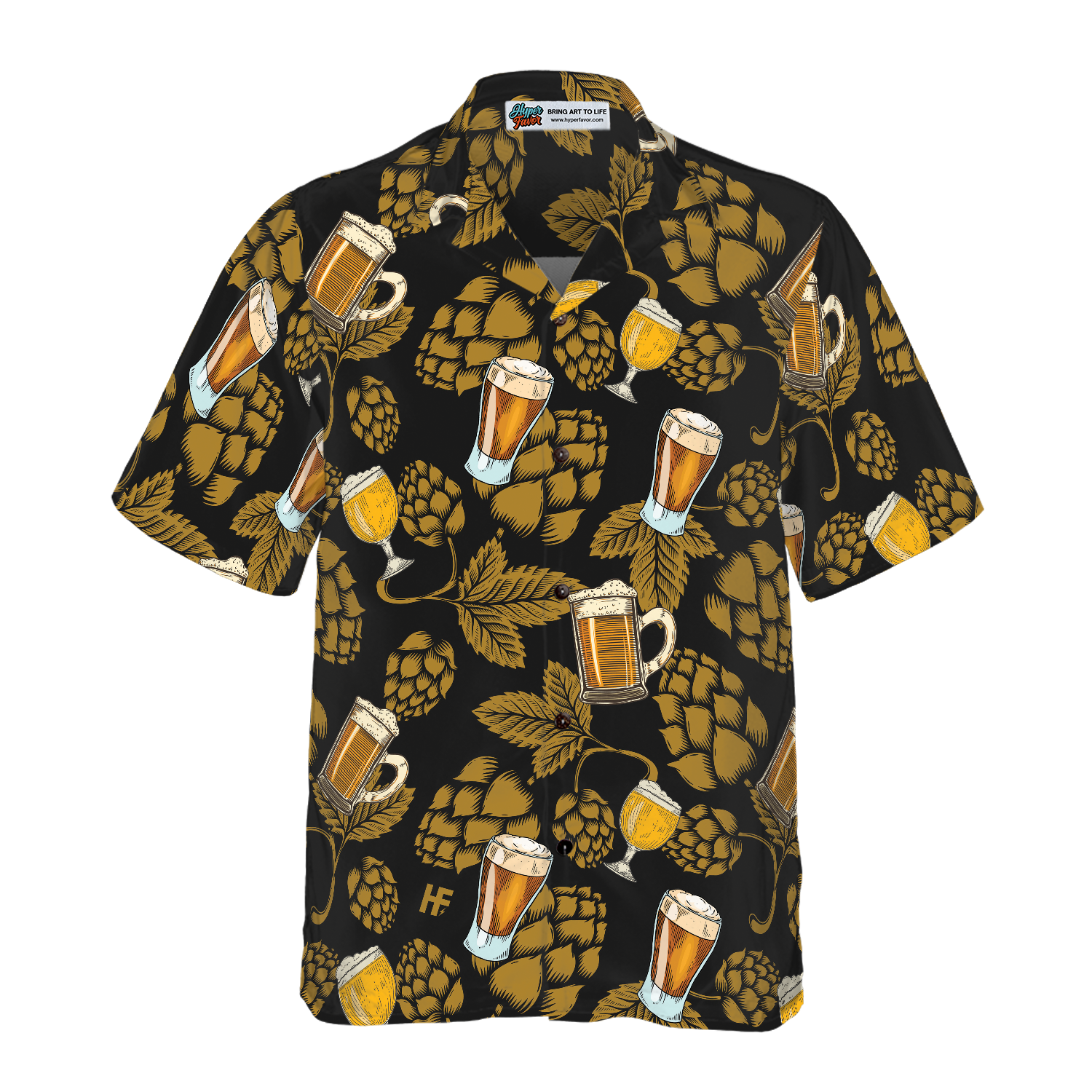 Hop Cones Beer Glass V1 Hawaiian Shirt - Hyperfavor