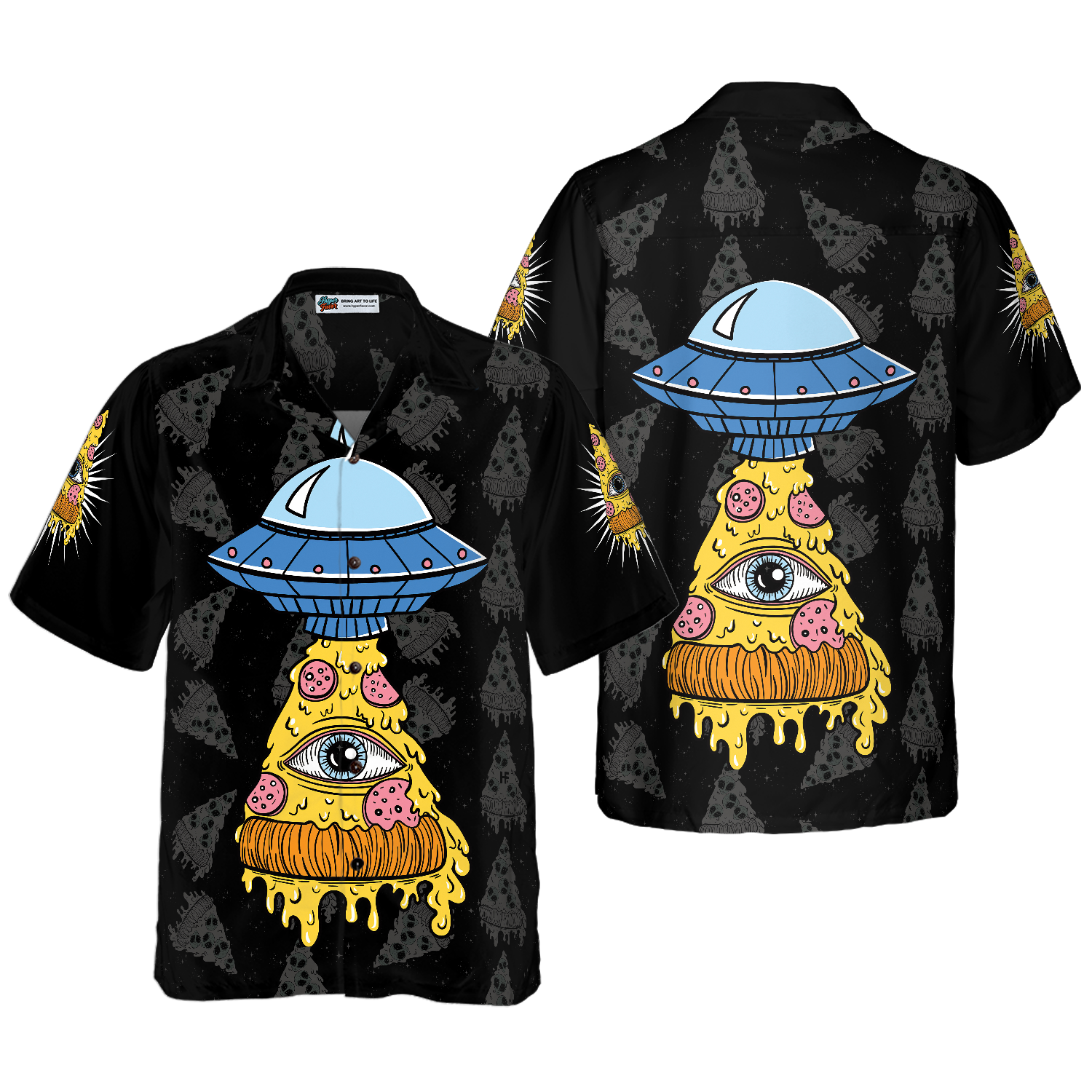 Pizza Alien Shirt For Men Hawaiian Shirt - Hyperfavor