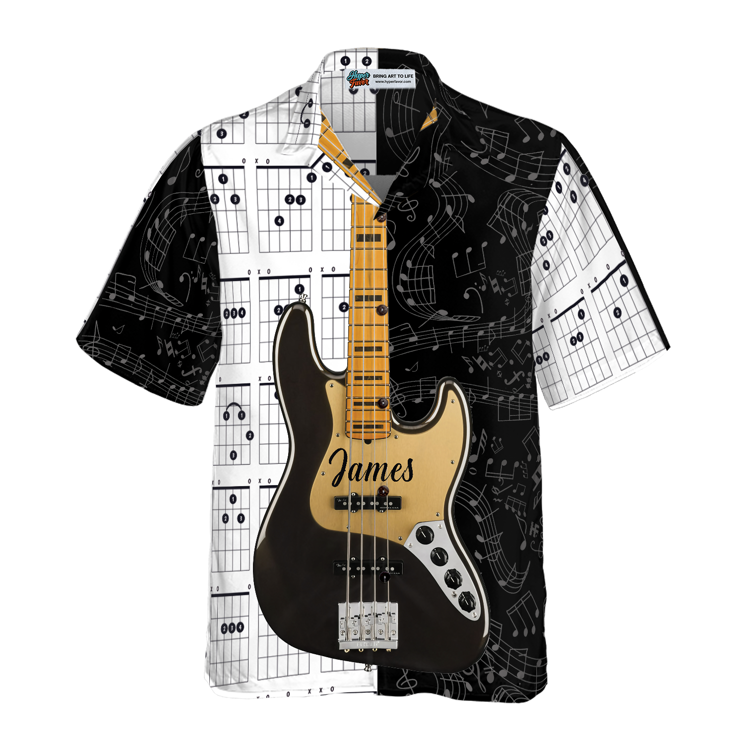 Personalized Name Guitar Custom Hawaiian Shirt - Hyperfavor