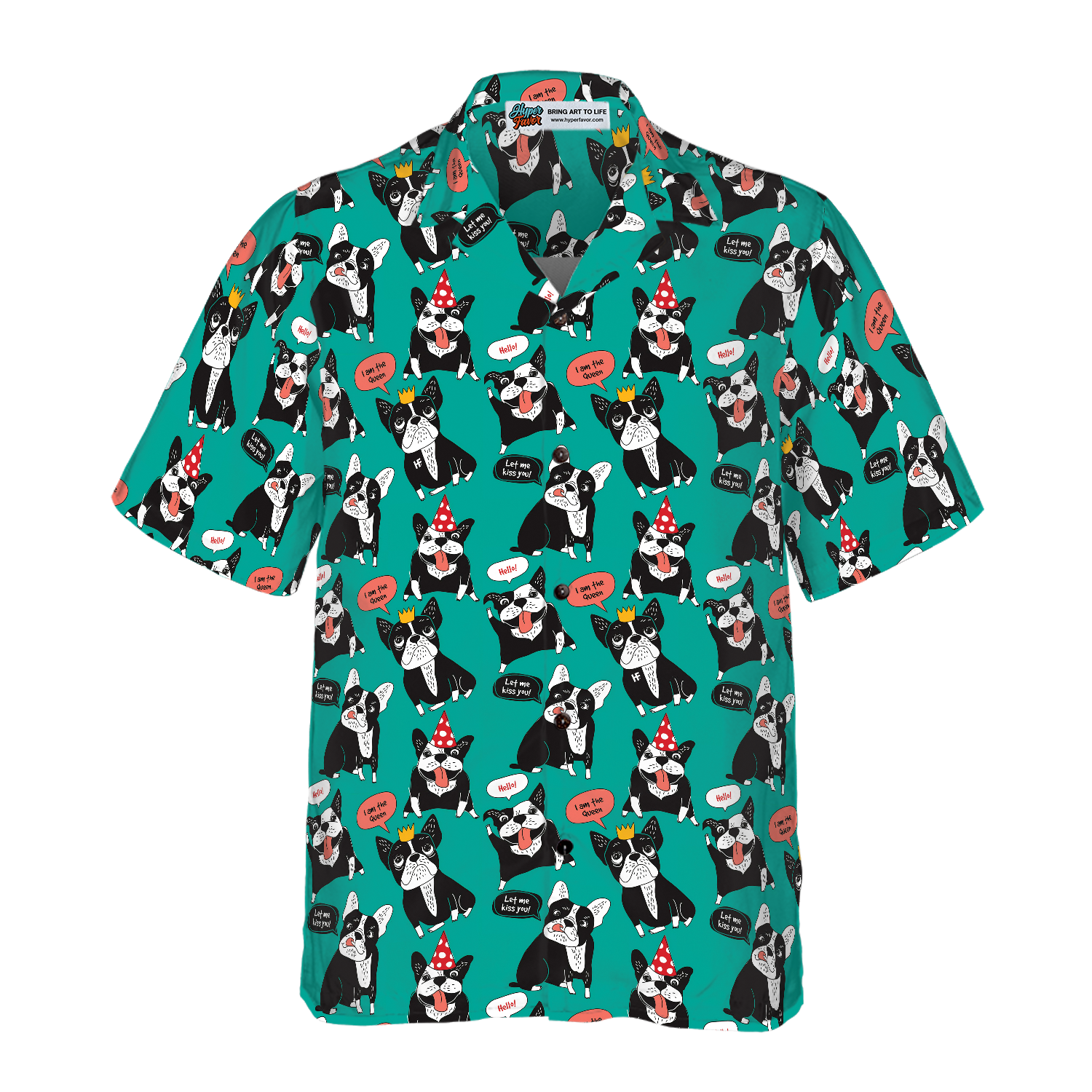 Dog French Bulldog Happy Animals Hawaiian Shirt - Hyperfavor