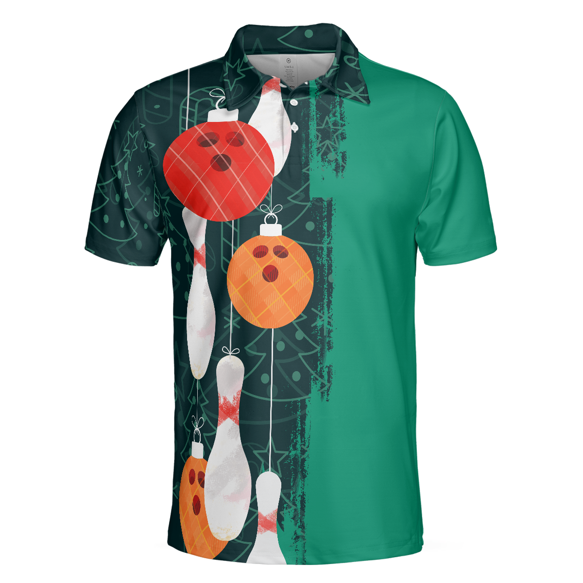 Christmas Bowling Decoration Light Mens Polo Shirts - Hyperfavor