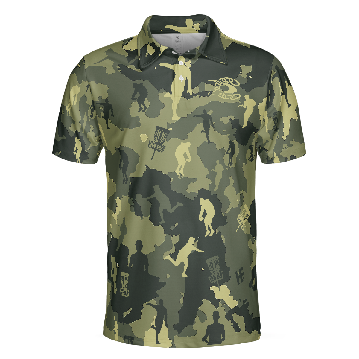 Custom Camouflage Texture Disc Golf Polo Shirt - Hyperfavor