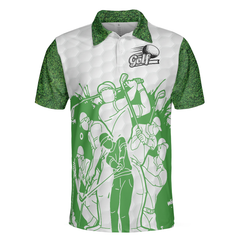 King Of The Green Golf Polo Shirt, White And Green Golf Shirt For Men, Cool Gift For Golfers - Hyperfavor