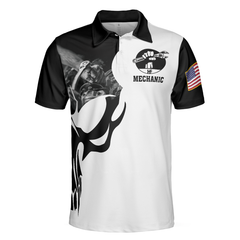 Mechanic Proud Skull Polo Shirt, Black And White If You Think You Can Do My Job Polo Shirt, Mechanic Shirt For Men - Hyperfavor