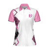 Grip It Rip It Sip It Short Sleeve Women Polo Shirt, Pink Leopard Pattern Golf Shirt For Ladies - Hyperfavor