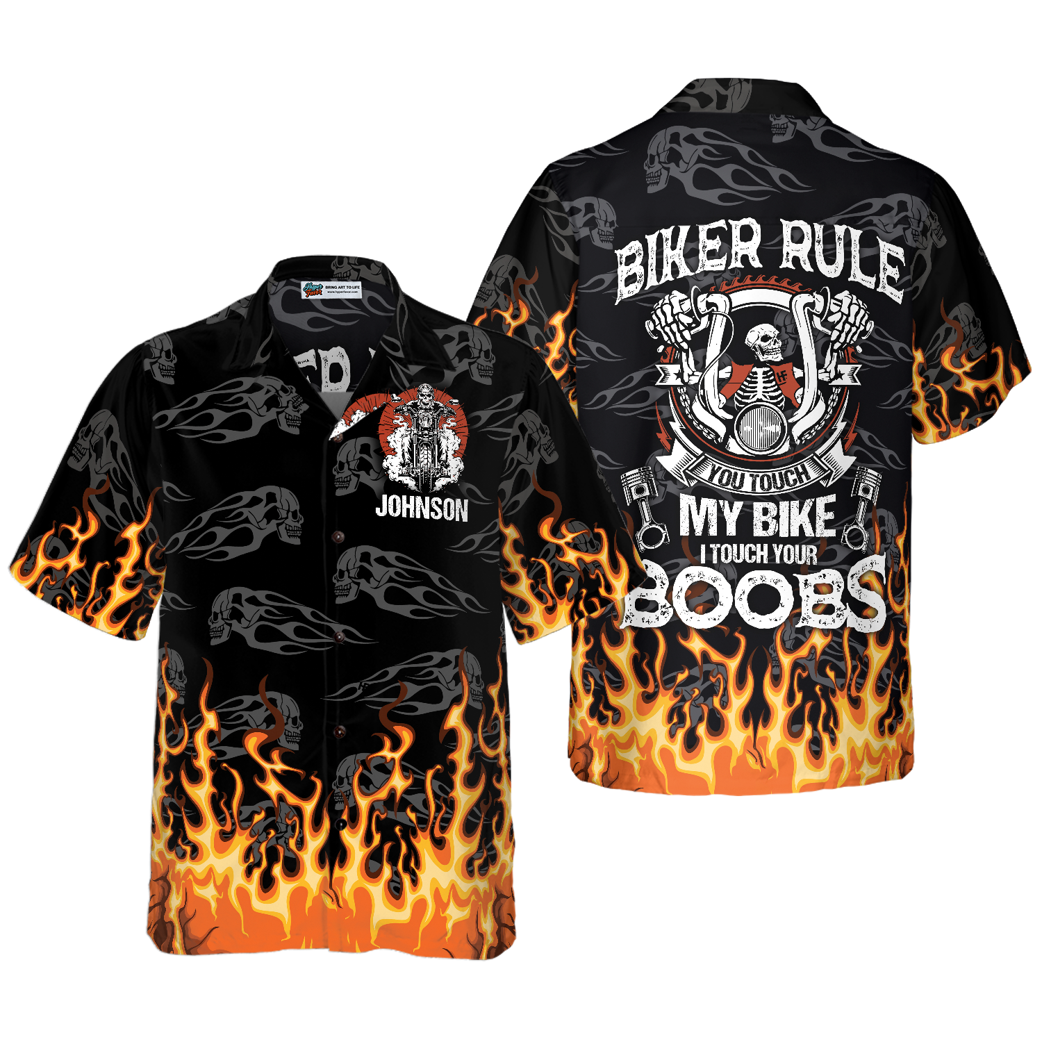 Biker Rule Motocycle Custom Hawaiian Shirt For Men And Women, Motorcycle Shirt For Bikers - Hyperfavor