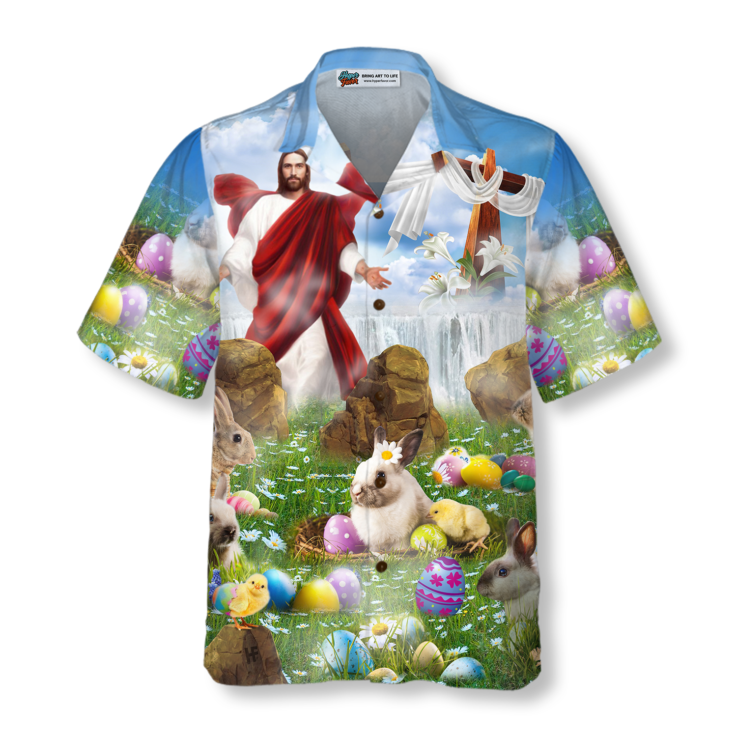 Happy Easter Jesus Is Risen Hawaiian Shirt - Hyperfavor