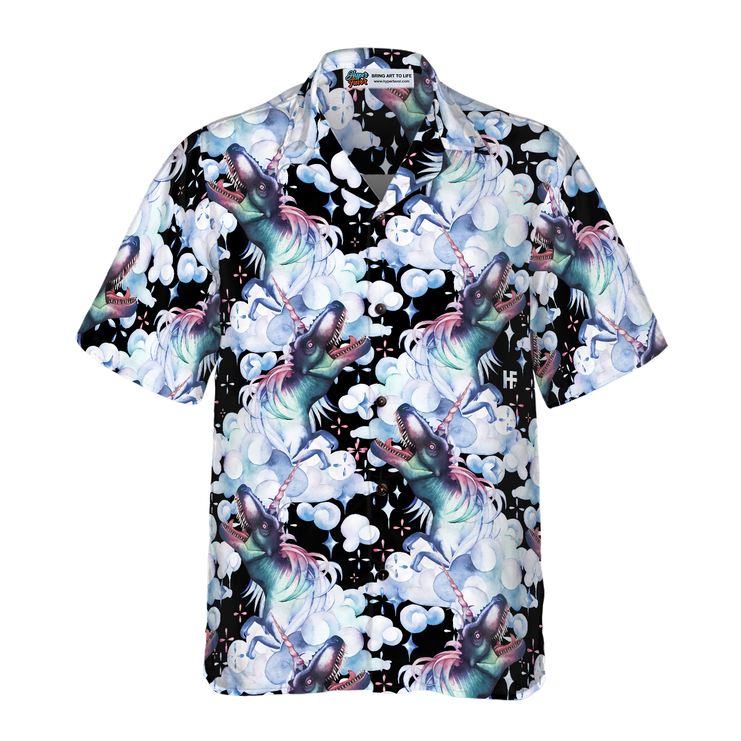 Unicorn T-Rex Dinosaur Hawaiian Shirt - Hyperfavor