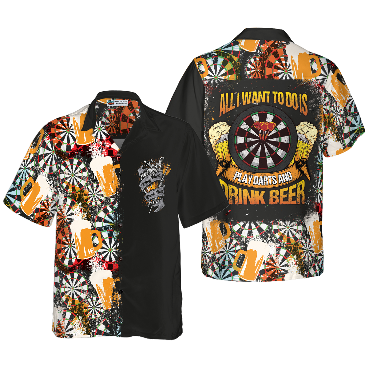 Play Darts And Drink Beer V1 Hawaiian Shirt - Hyperfavor