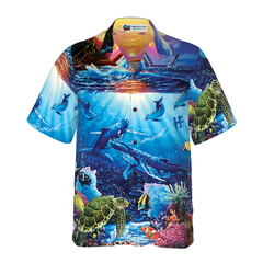 Turtle Under The Sea Hawaiian Shirt - Hyperfavor