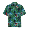 Bigfoot Silhouette Walking Bigfoot Hawaiian Shirt, Tropical Forest Floral Bigfoot Shirt For Men - Hyperfavor
