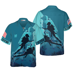 Scuba Diving Into The Sea Hawaiian Shirt - Hyperfavor