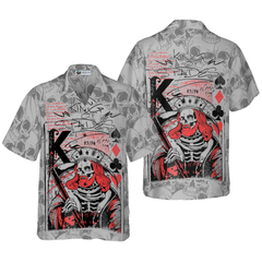 Skull King Spades Skull Hawaiian Shirt, Best Skull Shirt For Men And Women - Hyperfavor