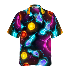 Bowling Space Color Hawaiian Shirt - Hyperfavor