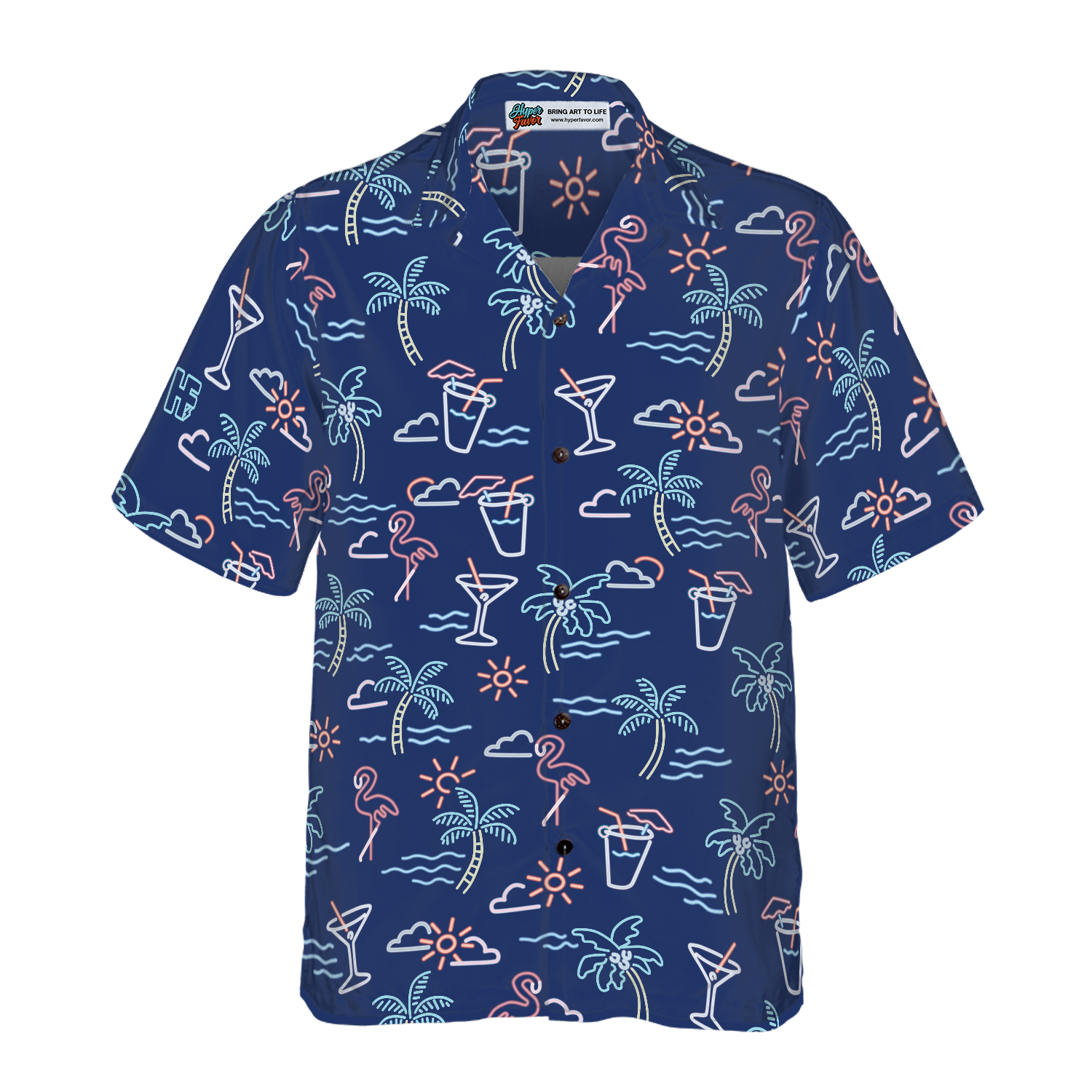 Beach Party Tropical Flamingo Hawaiian Shirt - Hyperfavor