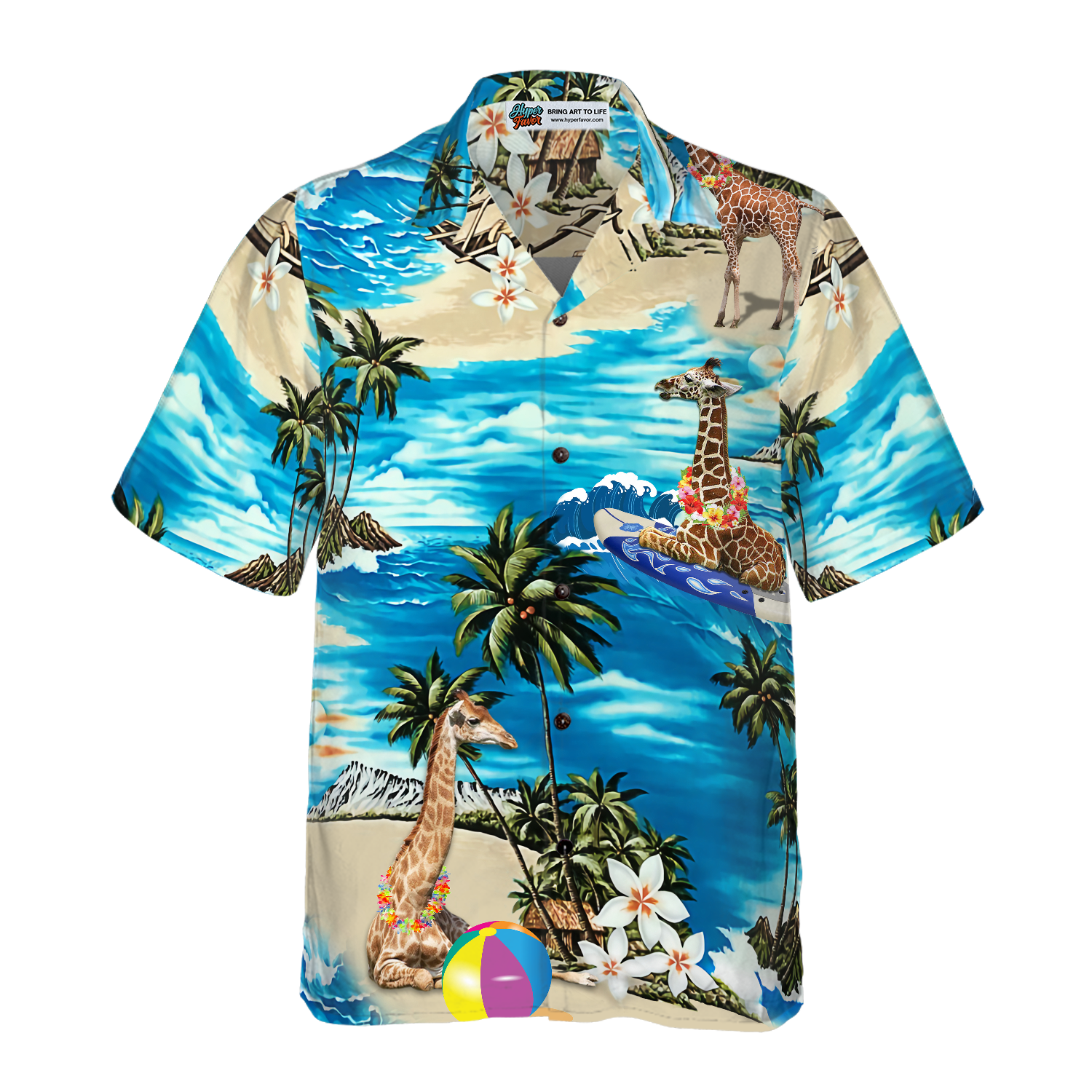 Beach Hawaii Giraffe Hawaiian Shirt - Hyperfavor